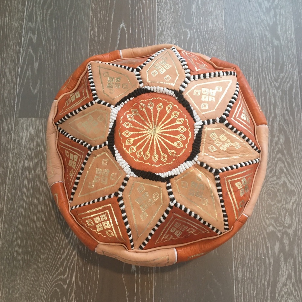Unstuffed Authentic Moroccan Round Pouf
